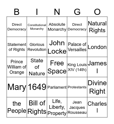 Government Bingo Card