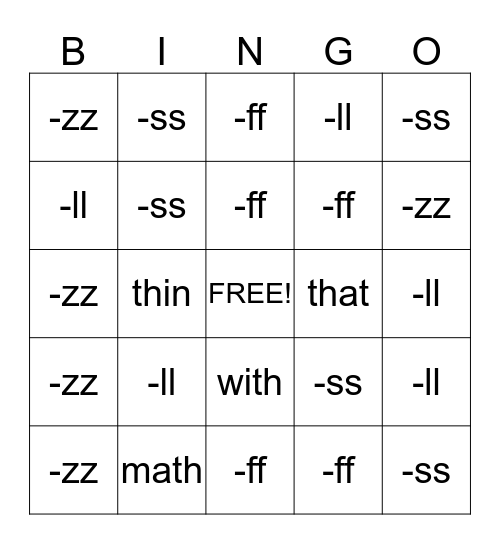 Buzz Off Miss Pill with 'th' Practice Bingo Card