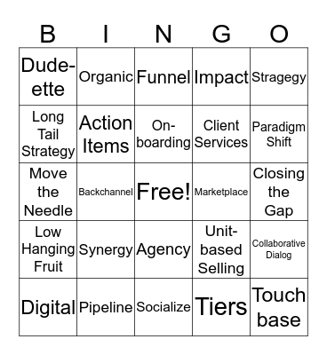 JR Bingo Card