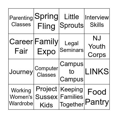 PSS Bingo Card