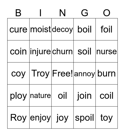 Shamrock Bingo Card