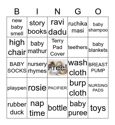 BABY MATHUR BINGO Card