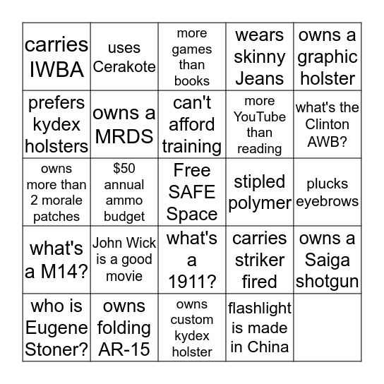 ZOOMER BINGO Card