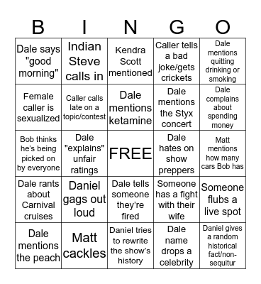 Chuy Bingo Card