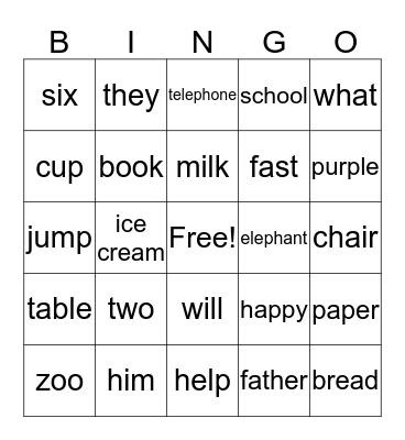 BINGO #3 Bingo Card