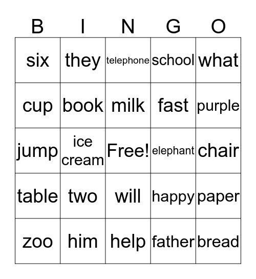 BINGO #3 Bingo Card