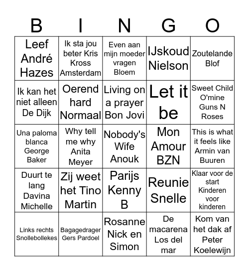 Gonnie en Wilco 12,5 jaar Bingo Card