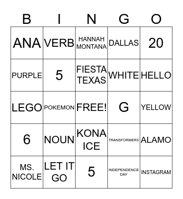 Do You Know BINGO! Bingo Card