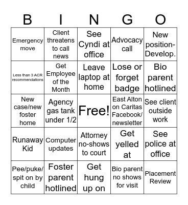 CFS East Alton Bingo Card