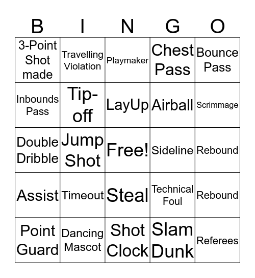 PRSSA's Basketball Bingo Card