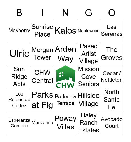 CHW BINGO Card