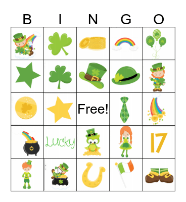 St. Patrick's Day Bingo Card