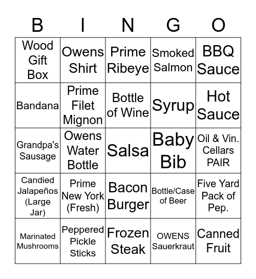 Up Sell Bingo Card