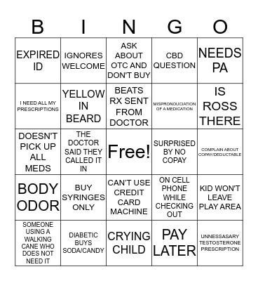 CUSTOMER BINGO Card