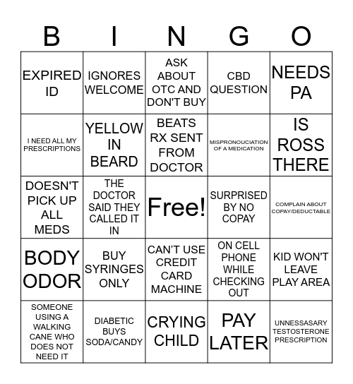 CUSTOMER BINGO Card