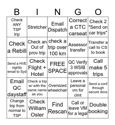 Quality Bingo Card