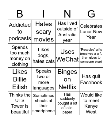Communicating Difference 2020 Bingo Card