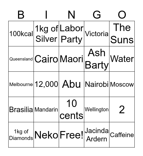 BINGO! Bingo Card