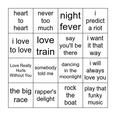Song (4) Bingo Card