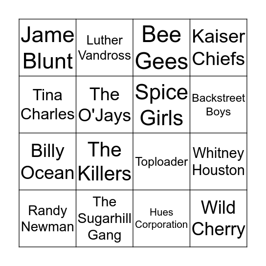 Artist (4) Bingo Card