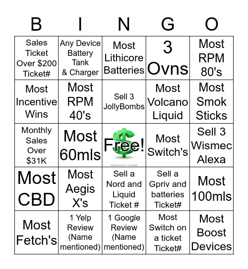 MARCH BLACK OUT BOOGIE!! Bingo Card