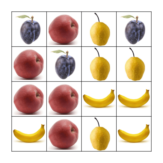 fruit Bingo Card