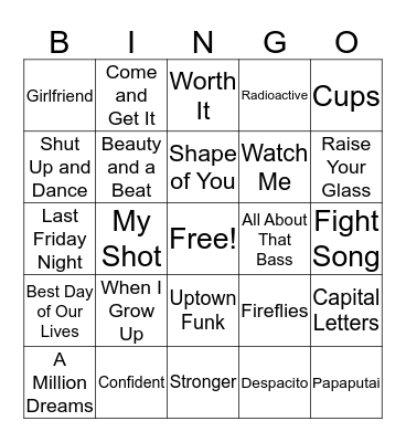 Singo Bingo Card