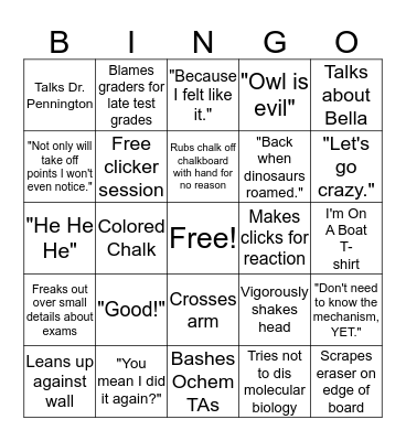 Dr. Waas Bingo Card