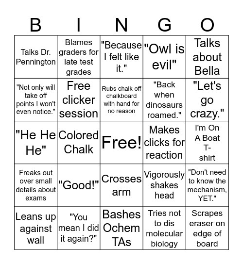 Dr. Waas Bingo Card