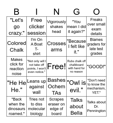 Dr. Waas Bingo Card