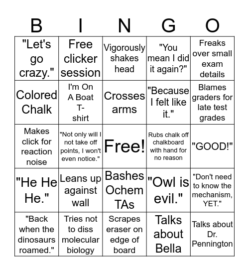 Dr. Waas Bingo Card