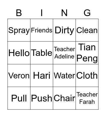 Lucas Bingo Card