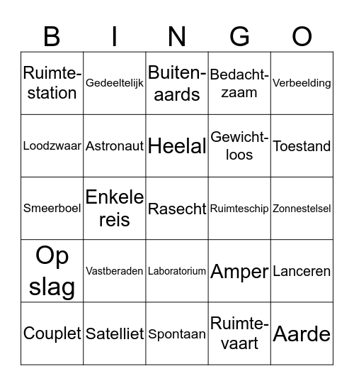 Themawoorden bingo Taal Actief thema 5 Bingo Card