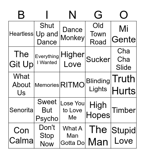 New Music Bingo Card