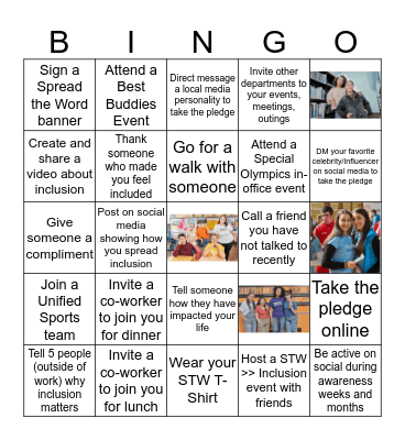 Spread the Word >> Inclusion Bingo Card