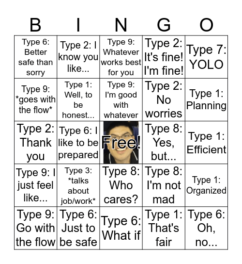 Enneagram Bingo Card