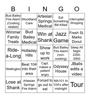 Station 101 Bingo Card