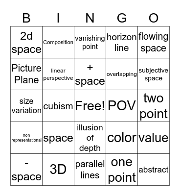 SPACE Bingo Card