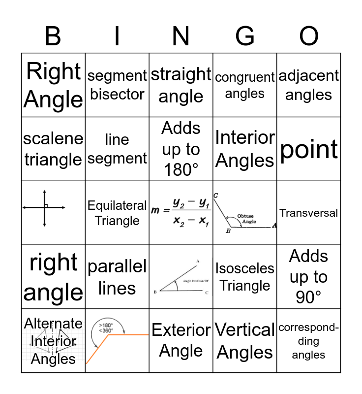 ANGLE BINGO Card