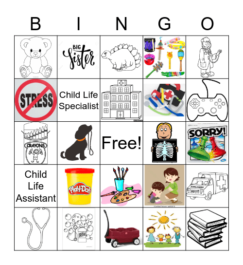 Child Life Bingo Card