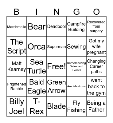 Getting To Know You Bingo Card