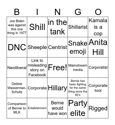 BERNIE LOST BINGO   Bingo Card