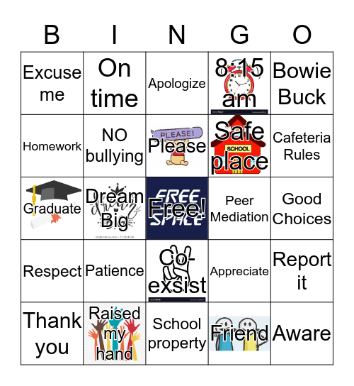 Behavior Bingo Card