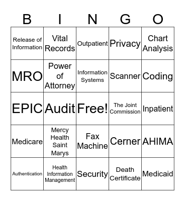 HIP Week Bingo Card