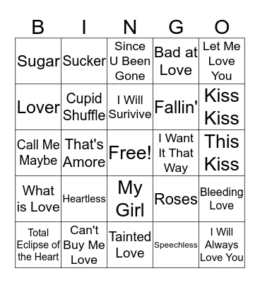 I Heart BINGO Card