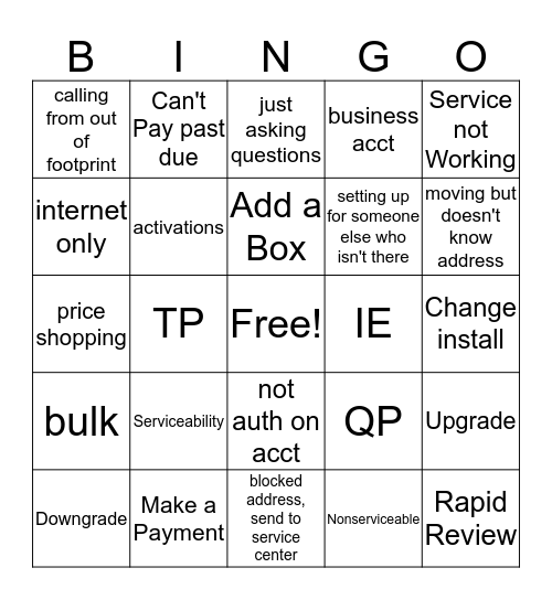 Bingo Card