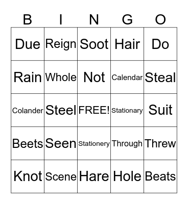 -    Sounds  2    - Bingo Card