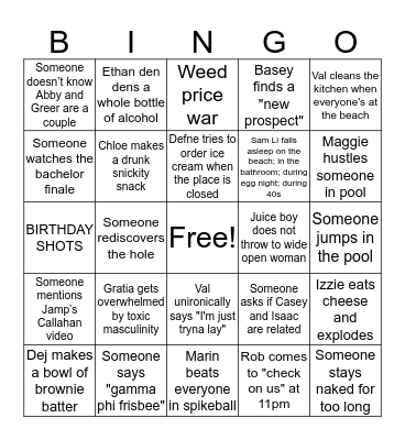 High Tide Bingo 2020 Bingo Card