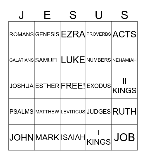 Morning Star Community Church Bingo Card