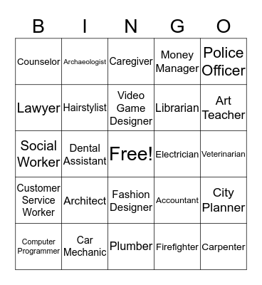 Job Bingo Card